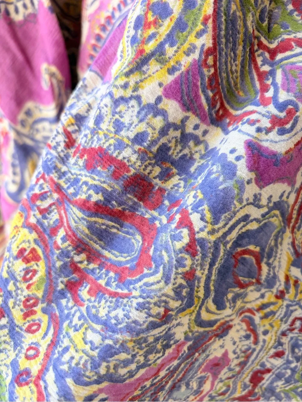 Asymmetrical Floral Paisley Pink A-Line Midi Skirt